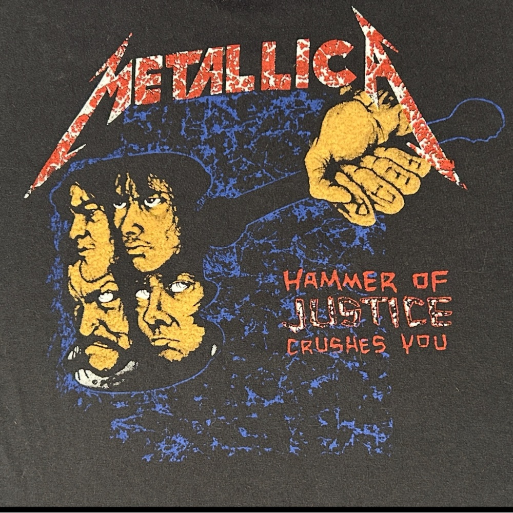 SOLD❤️ RARE❗️METALLICA VTG 80s “And Justice For All” Hammer of Justice Band Tee - Picture 3 of 13